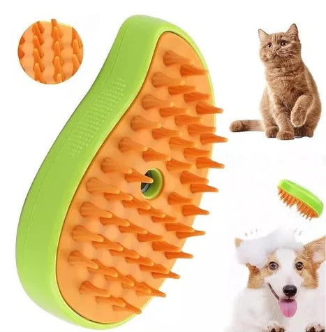 Cepillo de Vapor para Mascotas 🐶🐱 | Desenreda, Limpia y Cuida el Pelaje