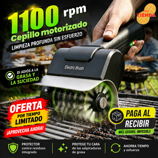 Cepillo Eléctrico para Limpiar Parrillas 🔥 | Inalámbrico y Recargable